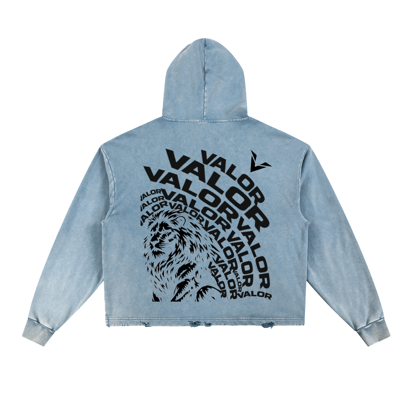 Vintage Washed Frayed-Hem Hoodie