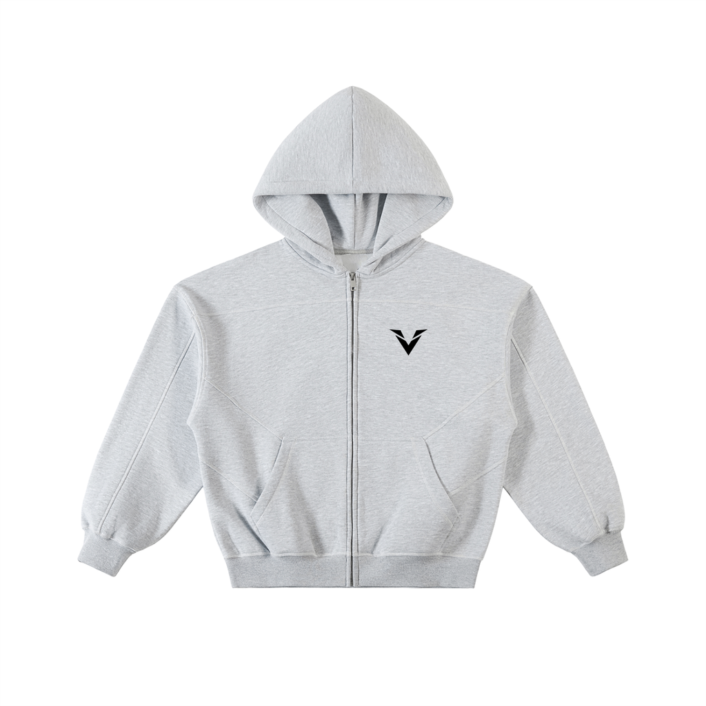 Contrast-Stitched VALOR Box Fleece Zip Hoodie