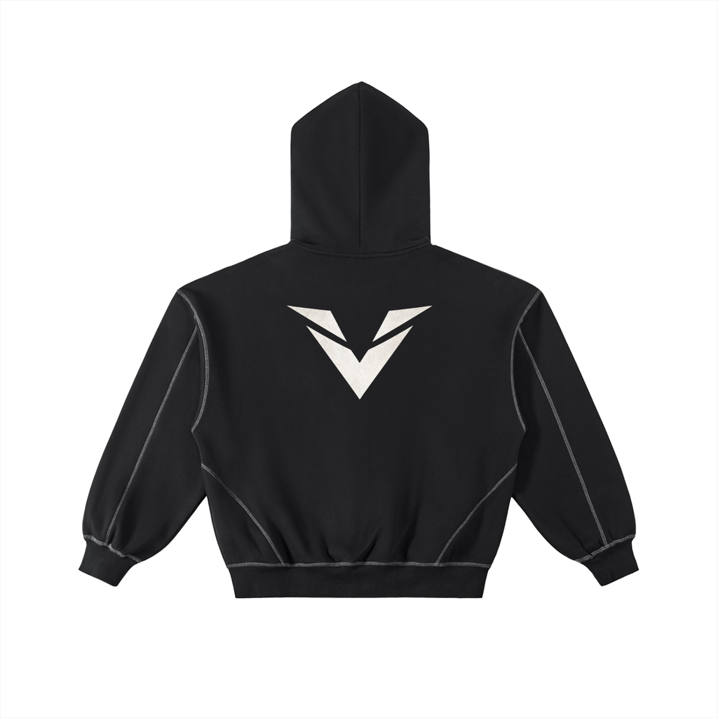 Contrast-Stitched VALOR Box Fleece Zip Hoodie
