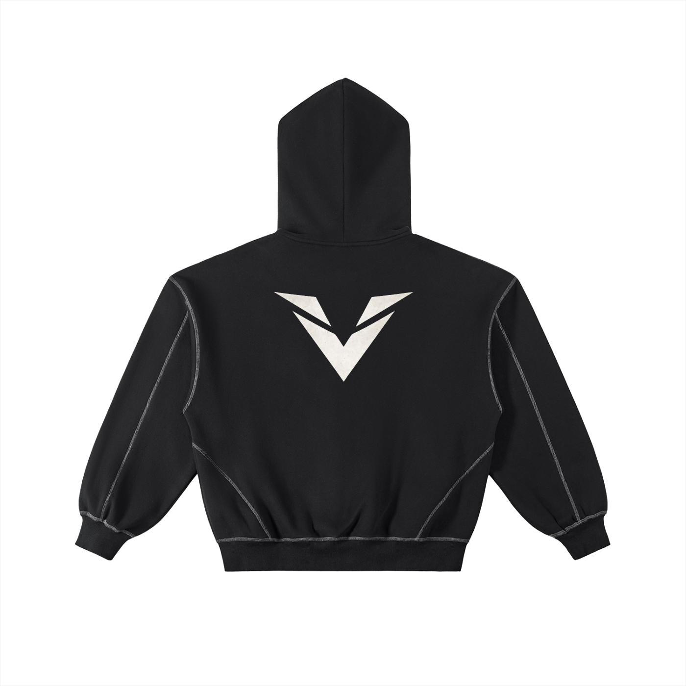 Contrast-Stitched VALOR Box Fleece Zip Hoodie
