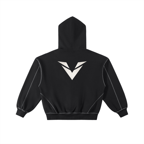 Contrast-Stitched VALOR Box Fleece Zip Hoodie