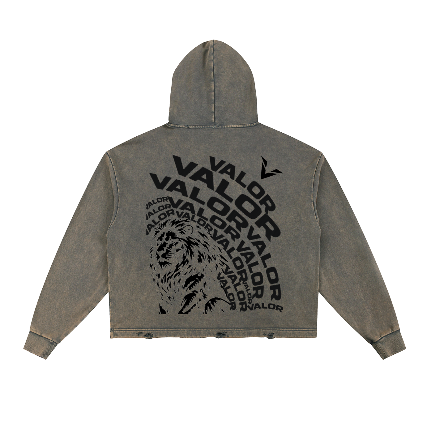 Vintage Washed Frayed-Hem Hoodie