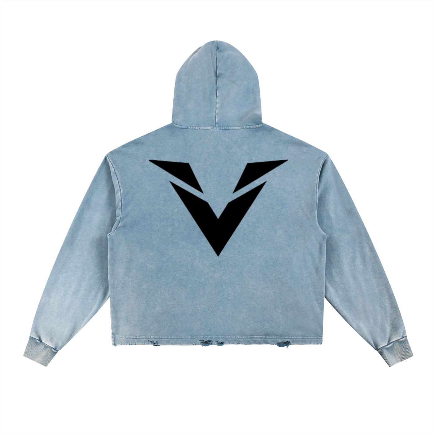 Vintage Washed Frayed-Hem Hoodie