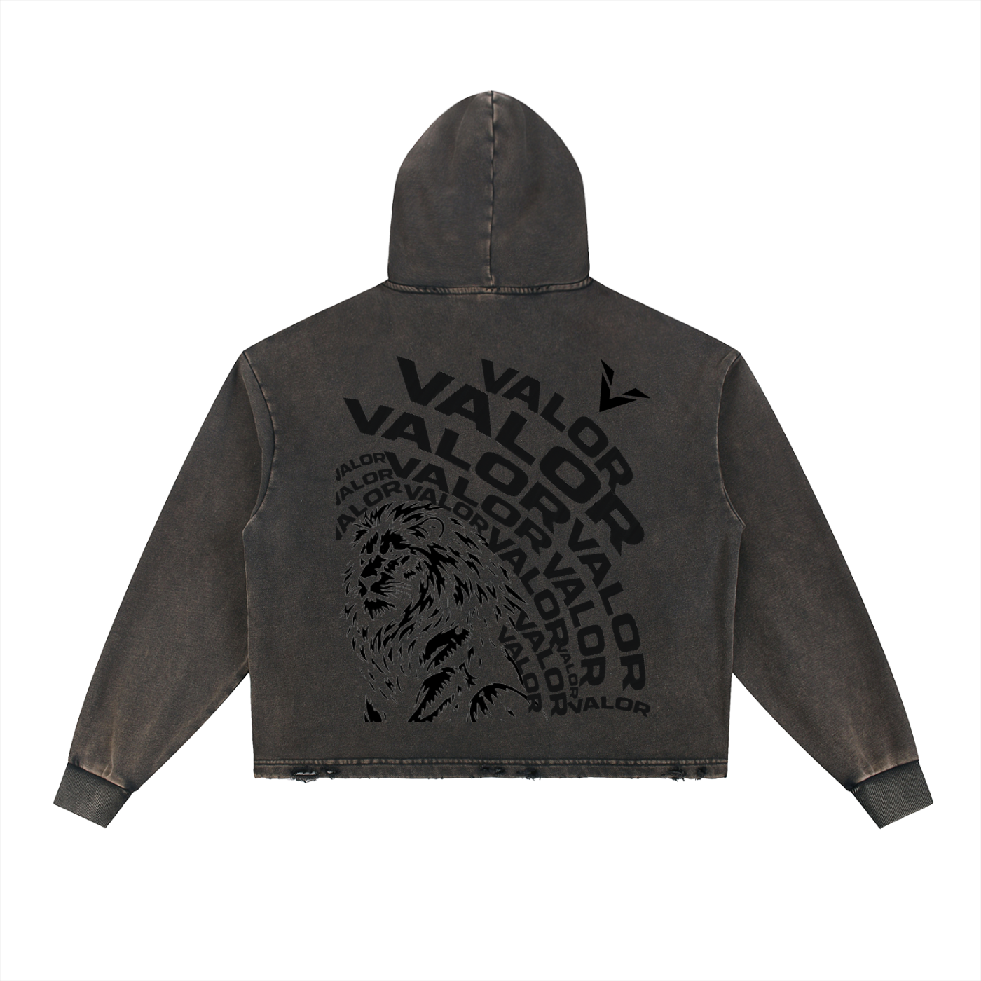 Vintage Washed Frayed-Hem Hoodie