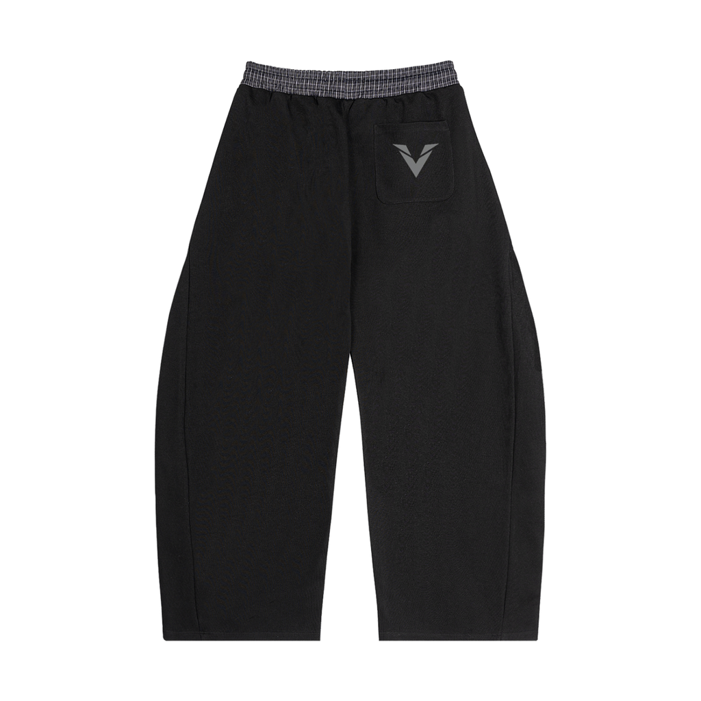 Plaid Waistband Barrel V Sweats