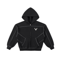 Contrast-Stitched VALOR Box Fleece Zip Hoodie