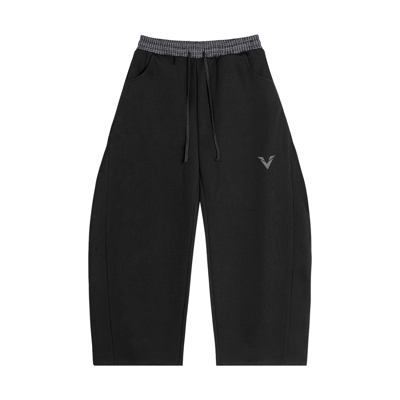 Plaid Waistband Barrel V Sweats