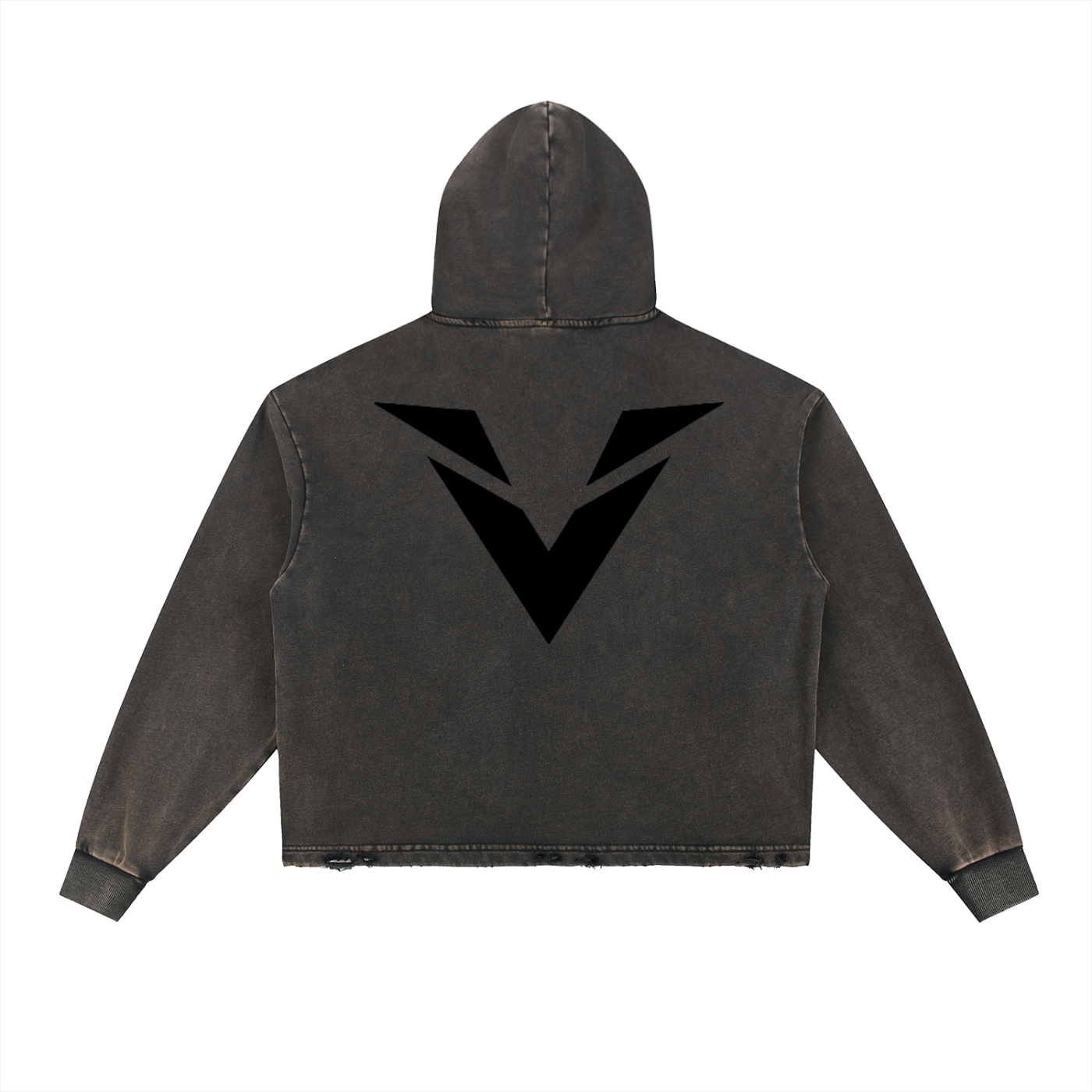 Vintage Washed Frayed-Hem Hoodie